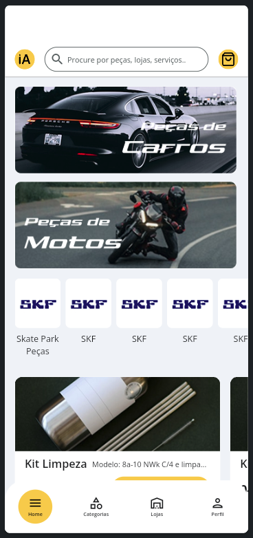 App iA Parts — tela inicial